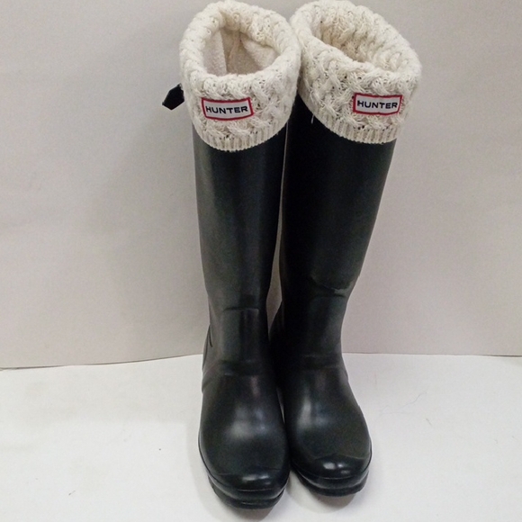 Hunter Black Women's Winter & Rain Knee High Tall Boots Women's Size US 10 - Picture 8 of 17